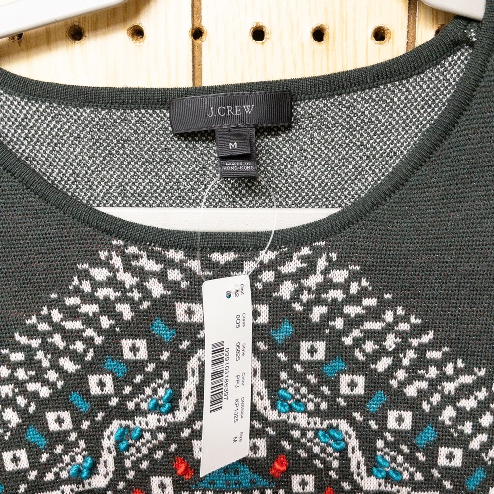 J.Crew Knotted Merino Wool Embroidered Sweater - Picture 3 of 4